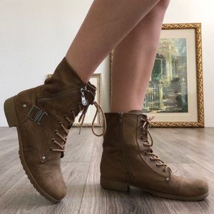 G by Guess Tan Combat Boots